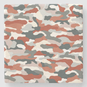 Green Camouflage Stone Coaster