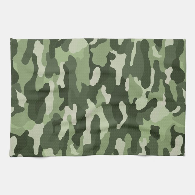 Green Camouflage Tea Towel (Horizontal)