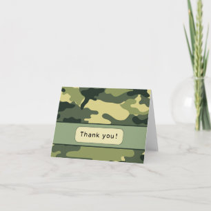 Green Camouflage Thank you Note Card