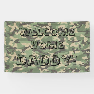 Green Camouflage Welcome Home Banner Personalised