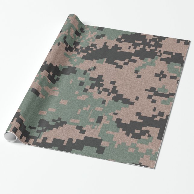 Green Camouflage Wrapping Paper (Unrolled)