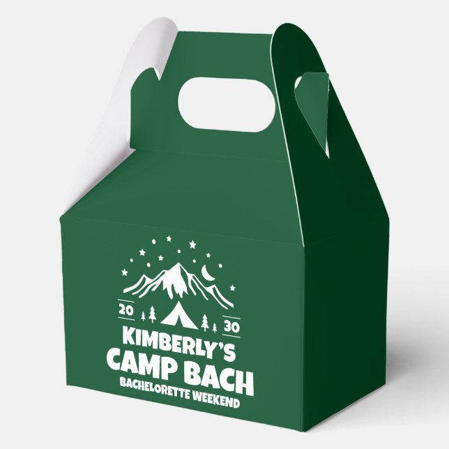 Green Camp Bach Party Favour Box (Front)