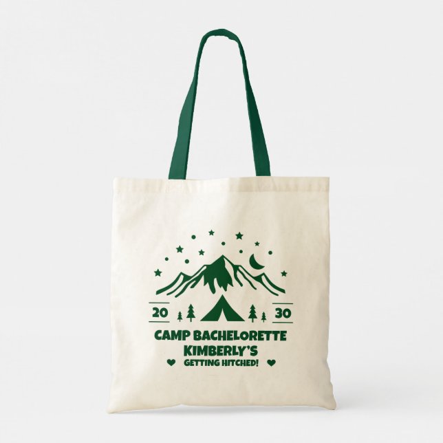 Green Camp Bachelorette  Tote Bag (Back)