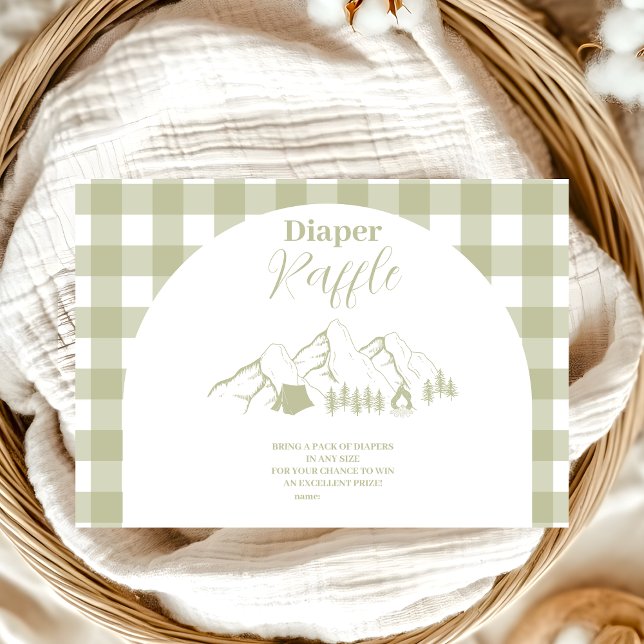 Green Camping Baby Shower Enclosure Card (Creator Uploaded)