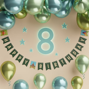 Green Camping Birthday Party Happy Birthday Bunting