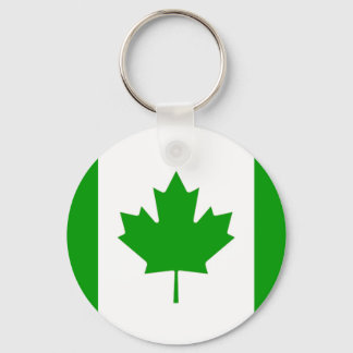 Green Canada-Flag Key-Chain Key Ring