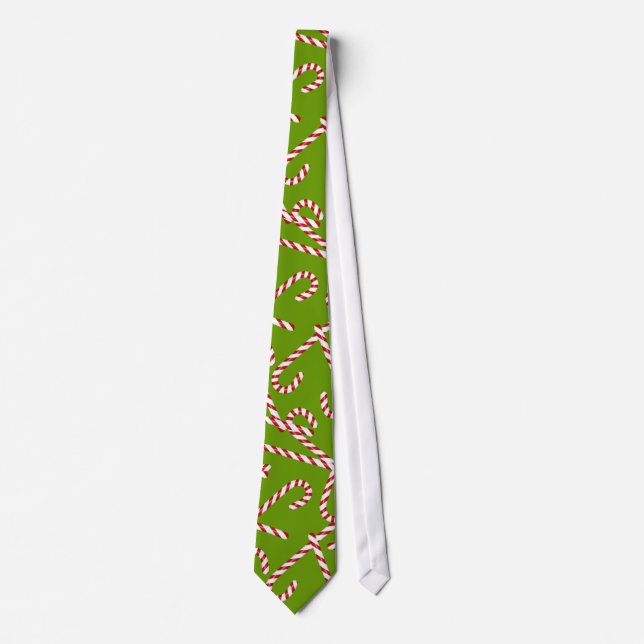 Green Candy Cane Pattern Tie (Front)