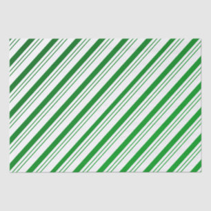 Green Candy Cane Stripes Tissue Paper
