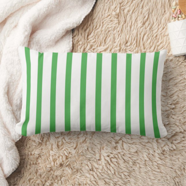 Green Candy Stripe Lumbar/Accent Pillow (Blanket)