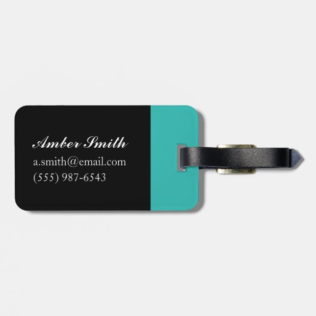 Green car luggage tag (Back Horizontal)