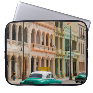 GREEN CAR ON ROAD LAPTOP SLEEVE