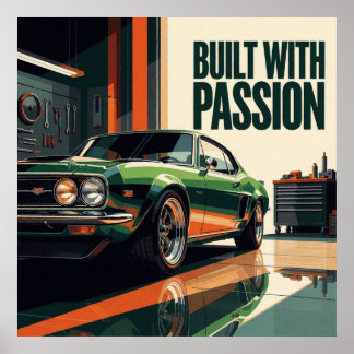 🔥 Green Car Performance Built With Passion Poster