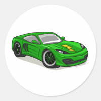 Green car racing cartoon - Choose background colo