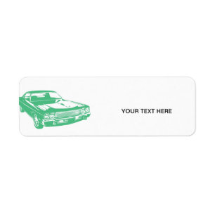 Green car return address label
