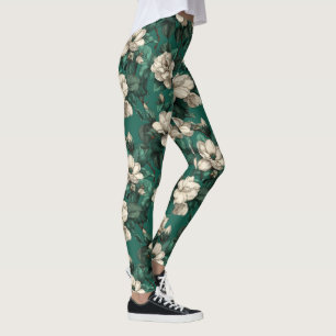 Green Cardio Gardenias Sparkle Gift For Leggings