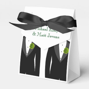 Green Carnations Favour Box for a Gay Wedding