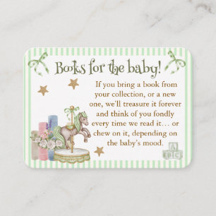 Green Carousel Horse Book Request Dipper Raffle Enclosure Card