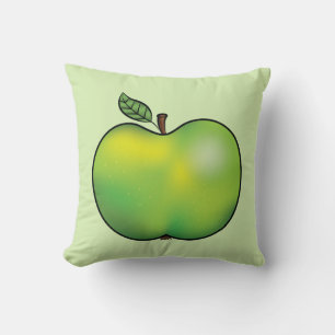 Green Cartoon Apple Fruit Illustration Cushion