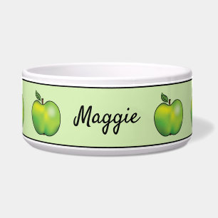 Green Cartoon Apple Fruits With Custom Pet Name
