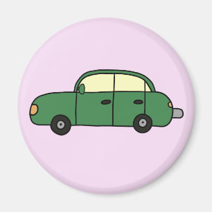Green Cartoon Car Magnet