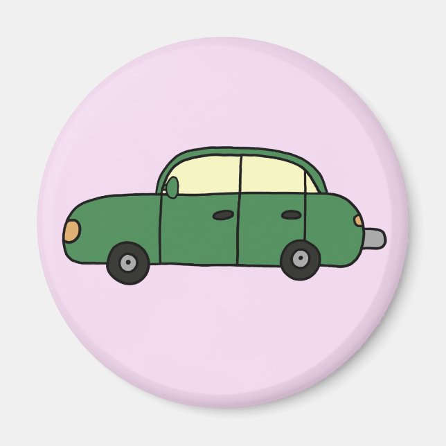 Green Cartoon Car Magnet (Front)