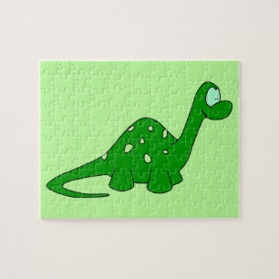 Green Cartoon Dinosaur Jigsaw Puzzle