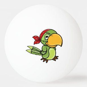 Green Cartoon Pirate Parrot Ping Pong Ball