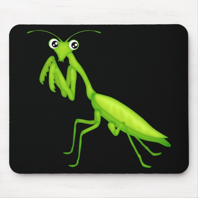 Green Cartoon Praying Mantis Mousepad (Front)