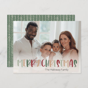 Green Casual Colourful Christmas Full Photo Holiday Card