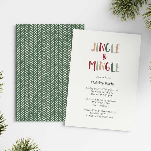 Green Casual Colourful Christmas Jingle and Mingle Invitation (Creator Uploaded)
