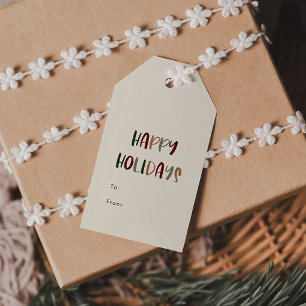 Green Casual Colourful Happy Holidays to from Gift Tags