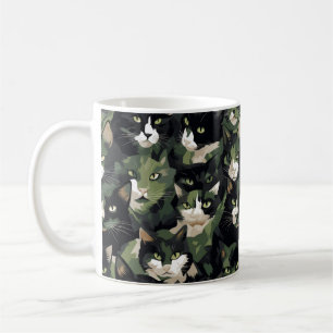 Green Cat Camouflage Coffee Mug