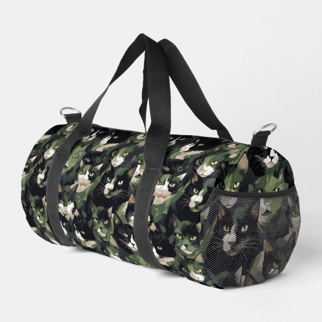 Green Cat Camouflage Duffle Bag (Right Corner)