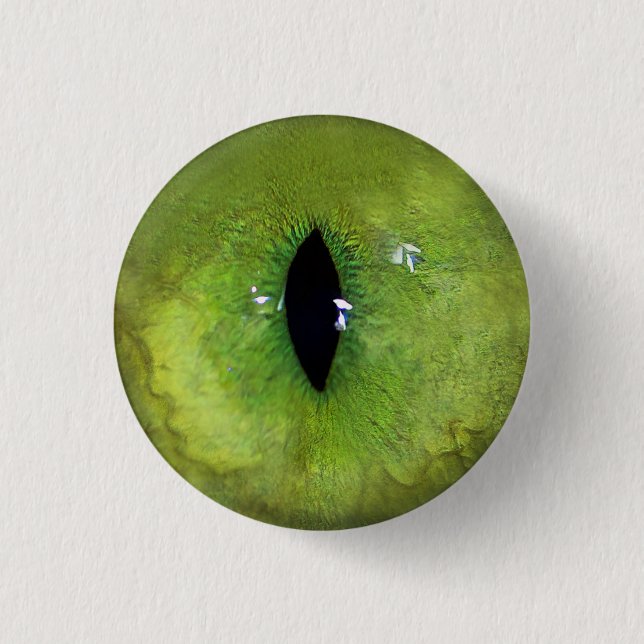 Green Cat Eye 3 Cm Round Badge (Front)