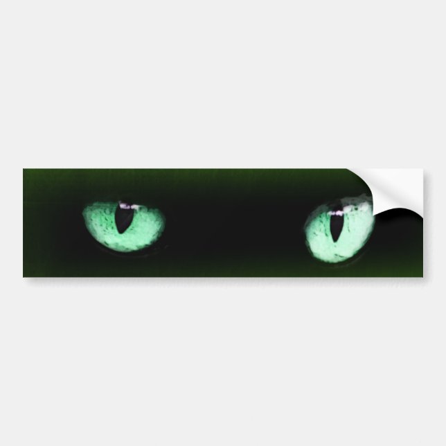 Green Cat Eyes Bumper Sticker (Front)