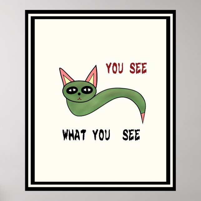 Green cat snake poster (Front)