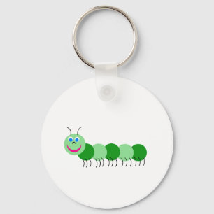 Green caterpillar key ring