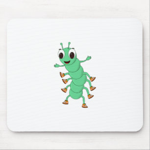 Green Caterpillar Mouse Pad