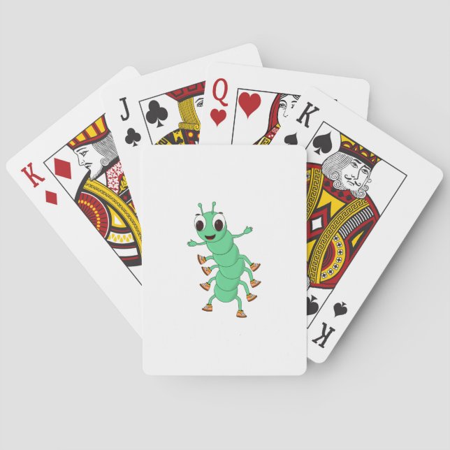 Green Caterpillar Playing Cards (Back)