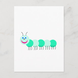 Green caterpillar postcard