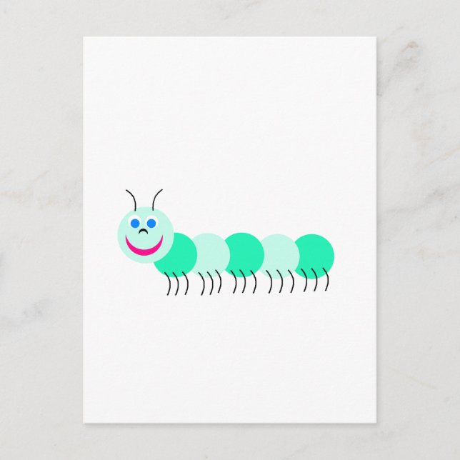 Green caterpillar postcard (Front)