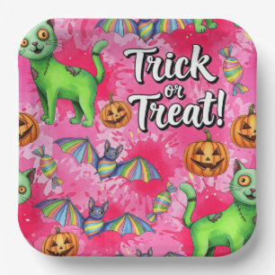 Green Cats and Flying Bats, by Natasha Us   Paper Plate