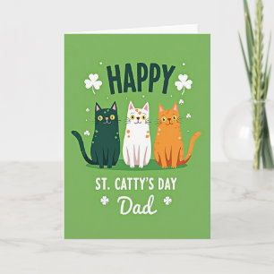 Green Cats Pattern St Pattys Card