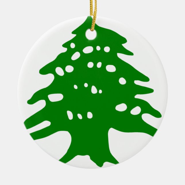 Green Cedar / Lebanon Cedar Ceramic Ornament (Front)