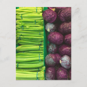 Green celery, Purple Cabbage post card