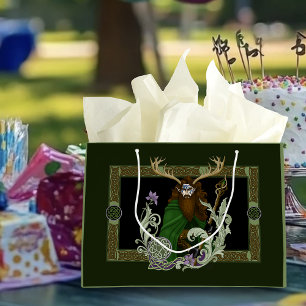 Green Celtic Antlers Man Large Gift Bag