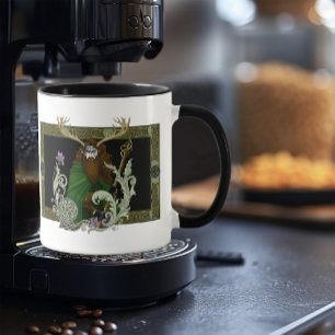 Green Celtic Antlers Man Mug