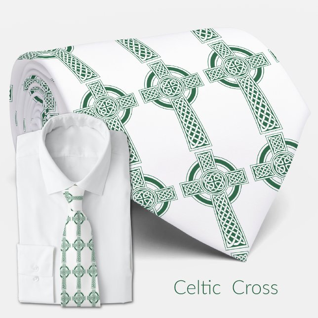 Green Celtic Cross Irish St. Patricks Day Religiou Tie (Creator Uploaded)