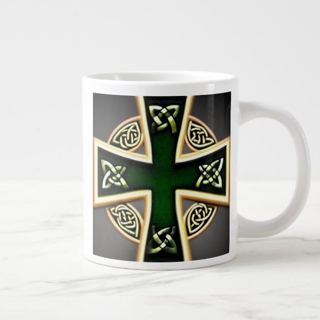 Green Celtic Cross Mug (Right)