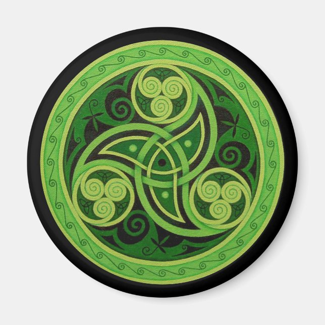 Green Celtic Design Magnet (Front)